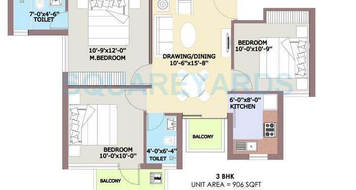 bptp park elite premium apartment 3bhk 906sqft 1