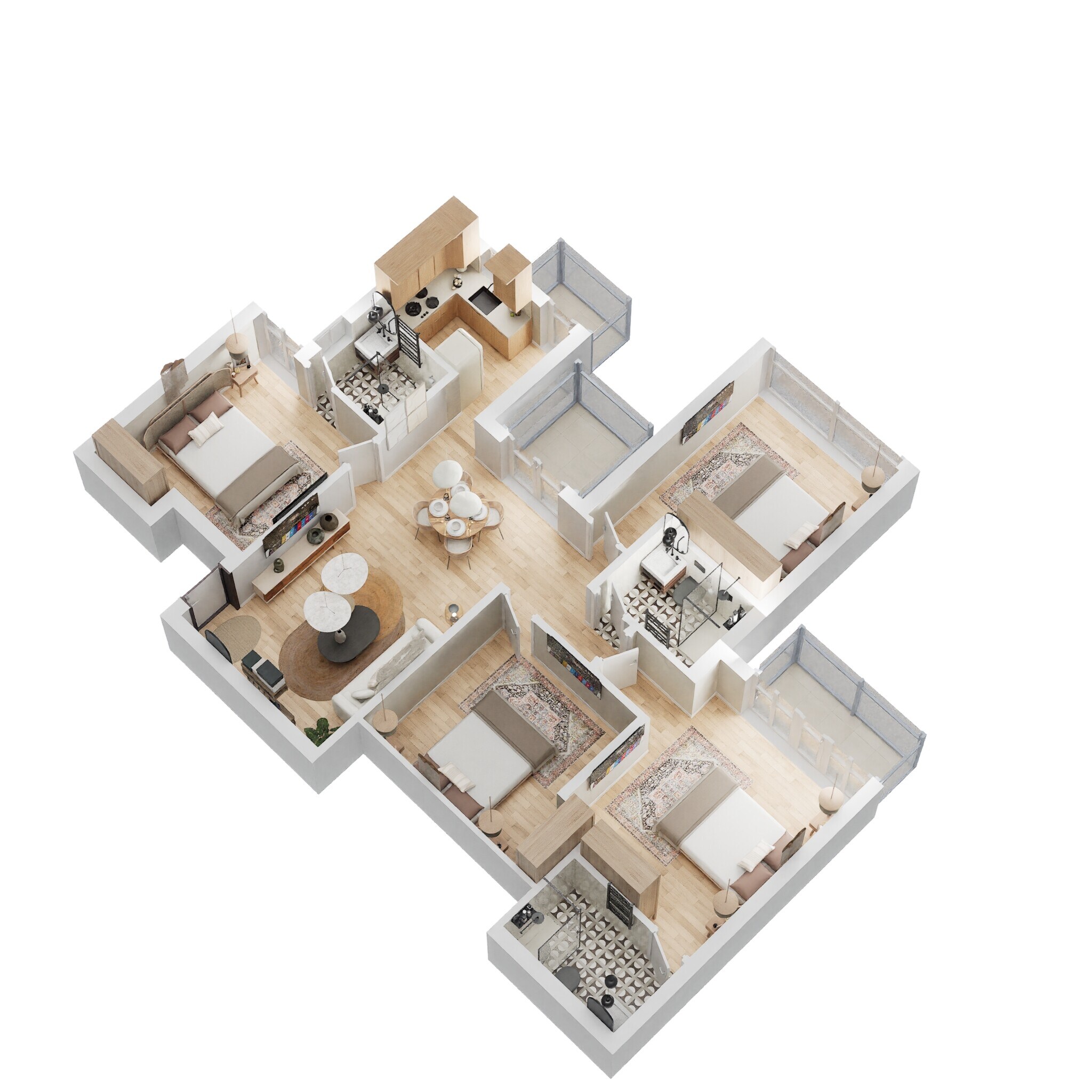 Floor plan of 4 BHK 1306 Sq. Ft. Apartment in BPTP Park Elite Premium, Faridabad