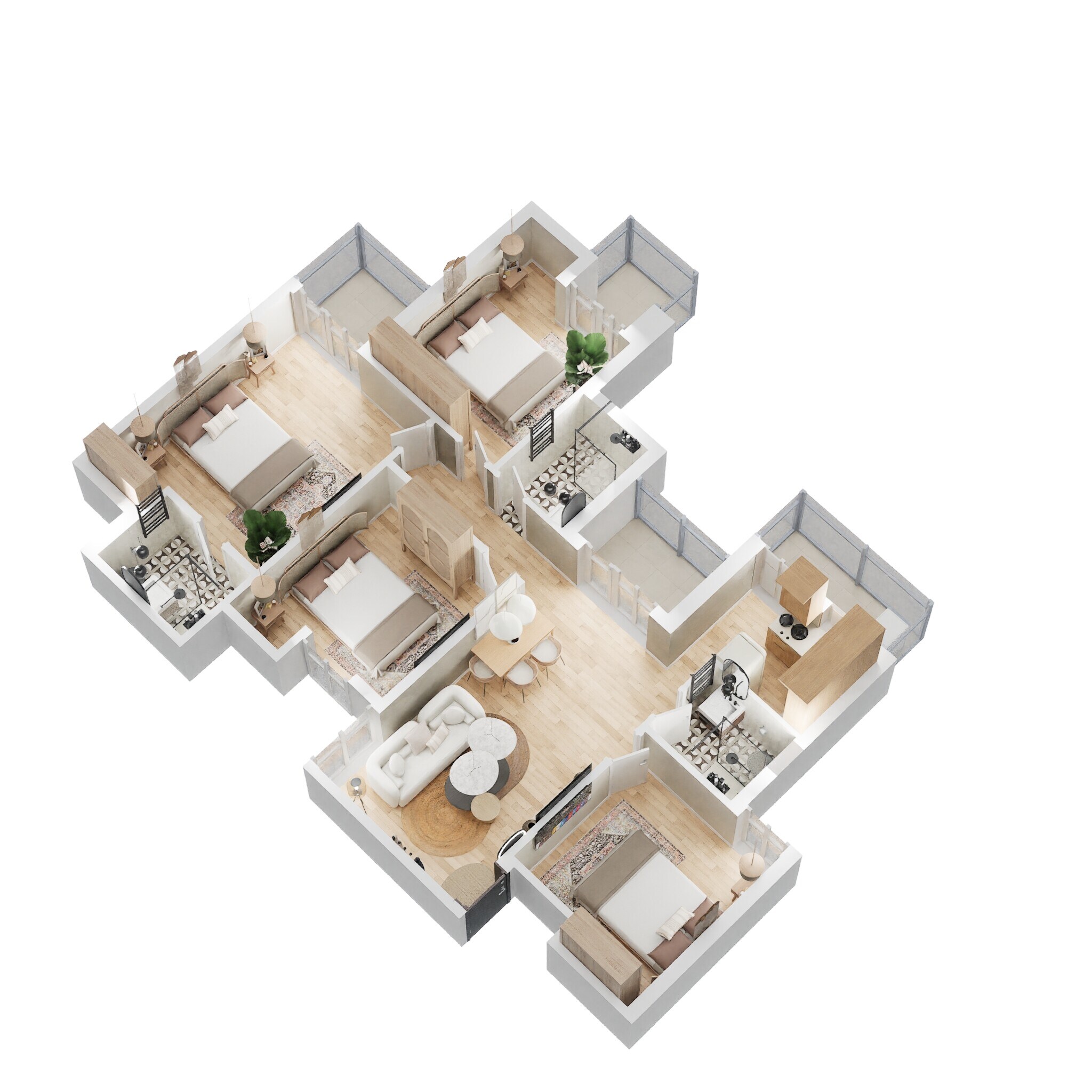 Floor plan of 4 BHK 1402 Sq. Ft. Apartment in BPTP Park Elite Premium, Faridabad