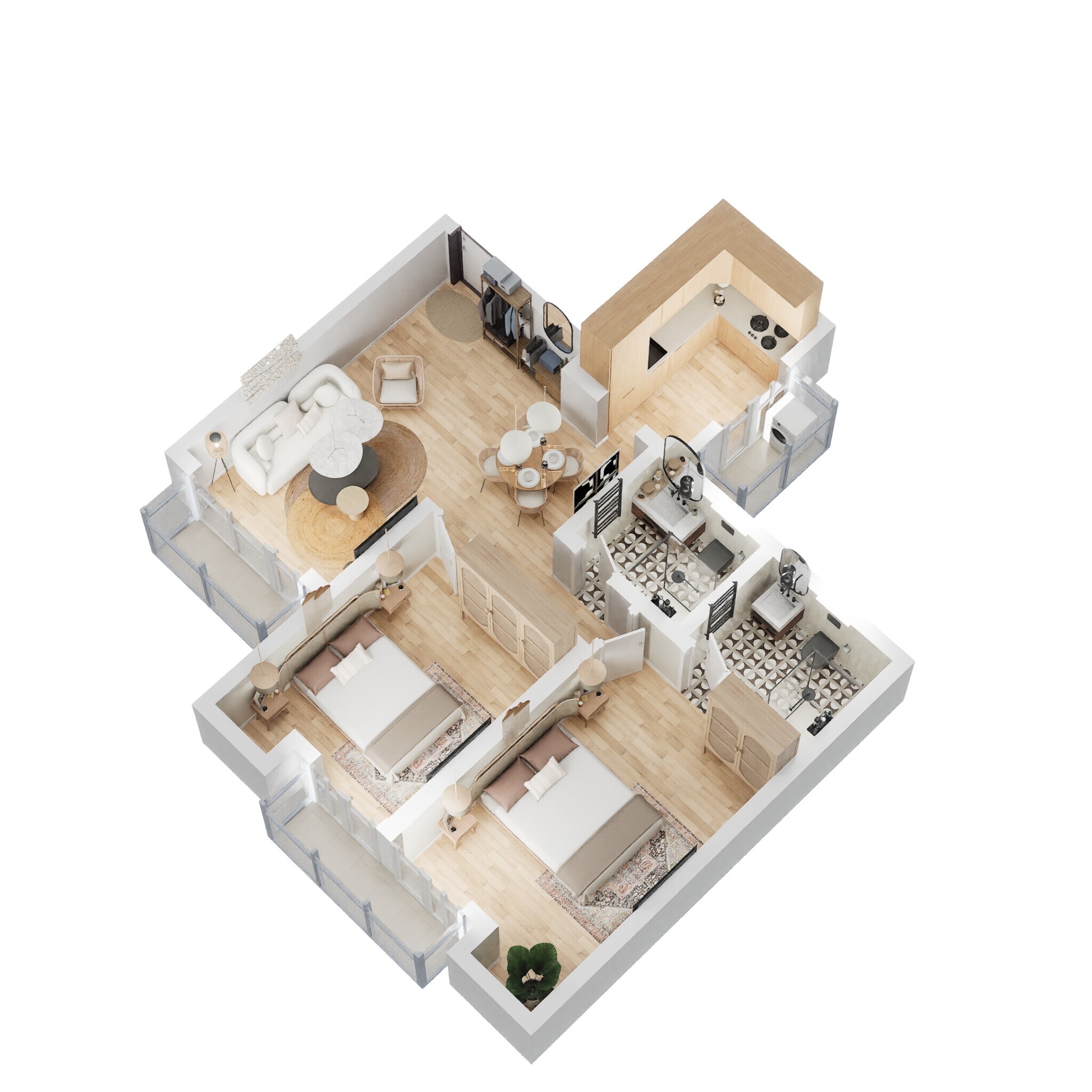 Floor plan of 2 BHK 1189 Sq. Ft. Apartment in BPTP Park Floors II, Faridabad