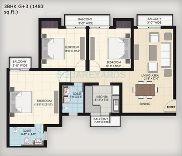  3 BHK Apartment at Bptp Park Floors ii, Sector 76 – for Sale