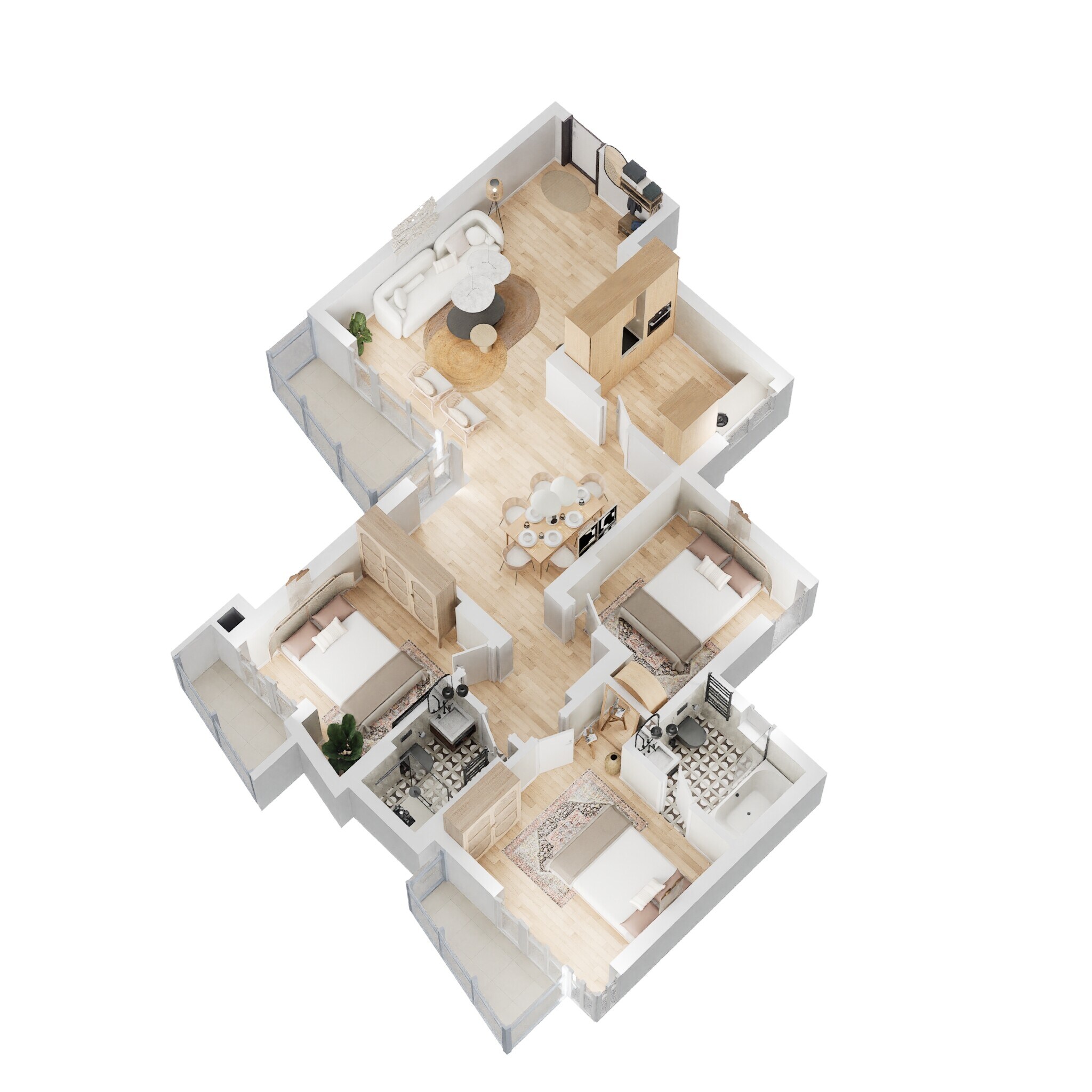 Floor plan of 3 BHK 1762 Sq. Ft. Apartment in BPTP Princess Park, Faridabad