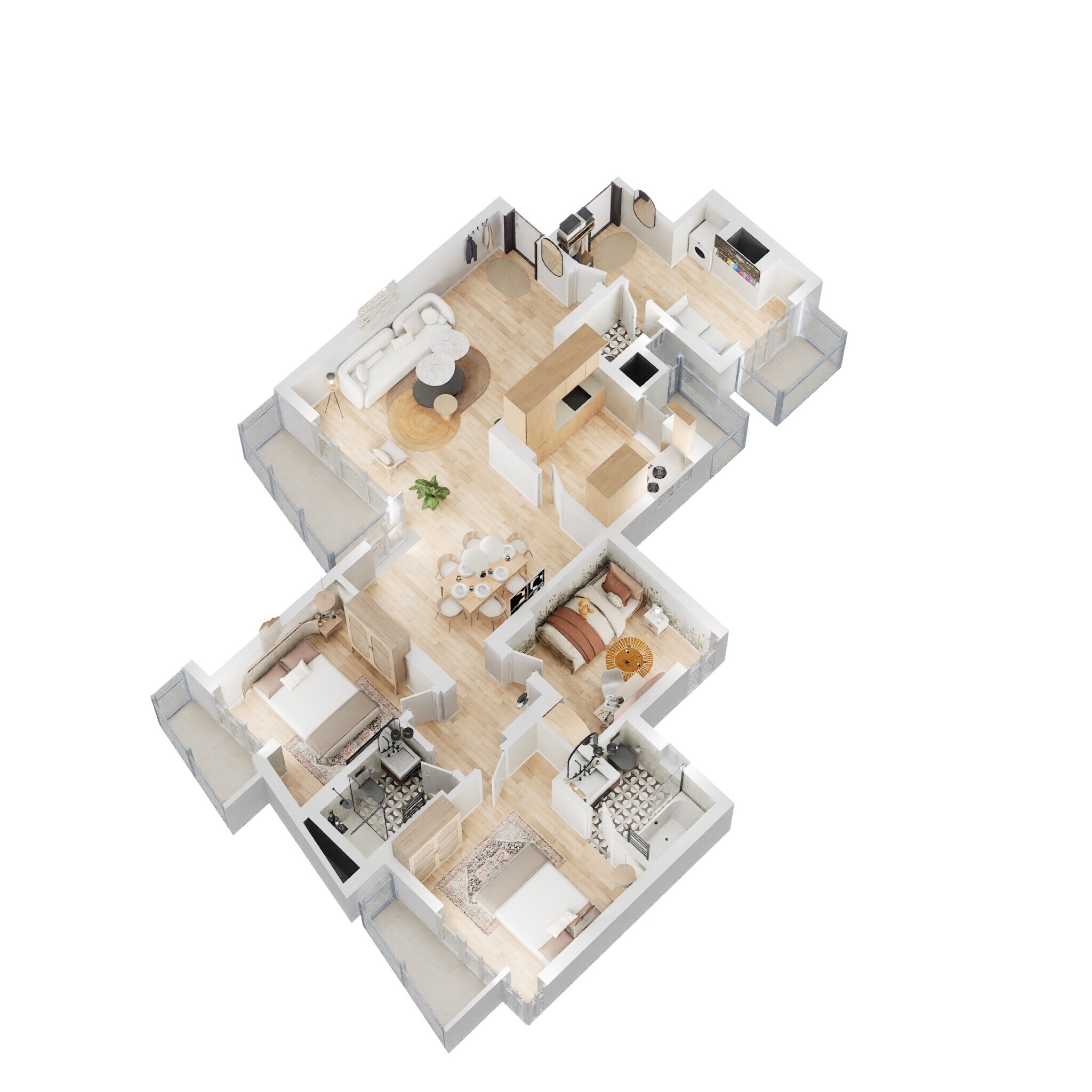 Floor plan of 3 BHK 2010 Sq. Ft. Apartment in BPTP Princess Park, Faridabad