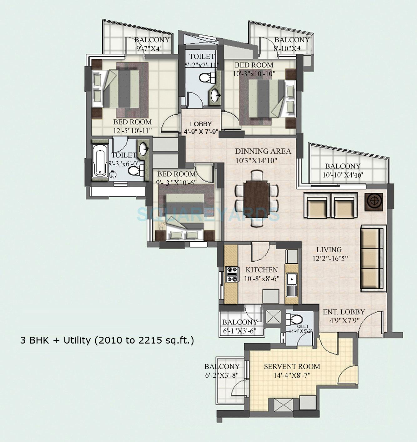  3 BHK Apartment at BPTP Princess Park, Sector 86 – for Sale