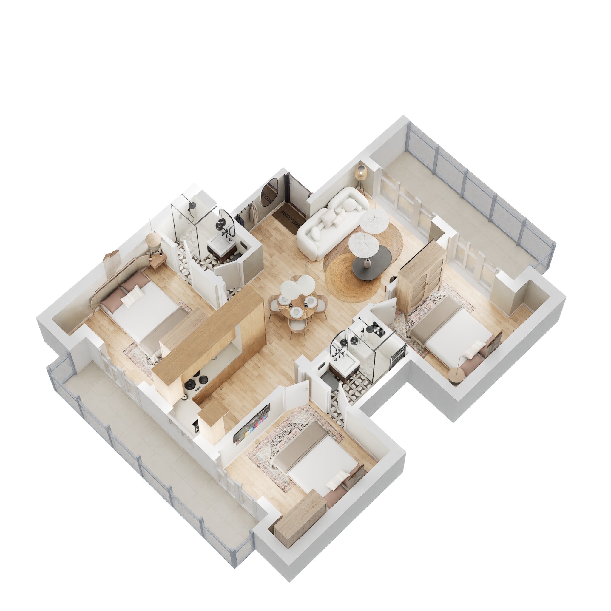 Floor plan of 3 BHK 1103 Sq. Ft. Ind Floor in BPTP Parkland Pride, Faridabad