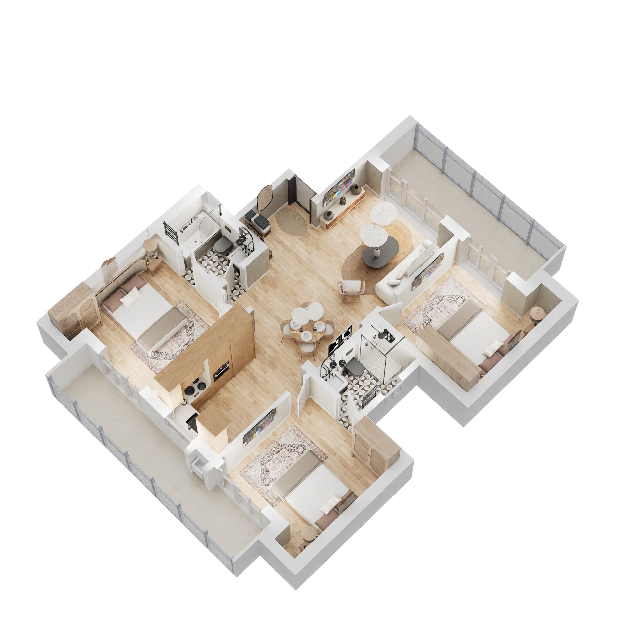 3 BHK 1103 Sq. Ft. Ind Floor