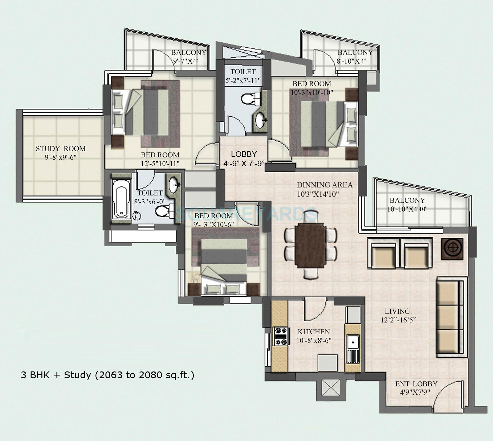  3 BHK Apartment at BPTP Princess Park, Sector 86 – for Sale