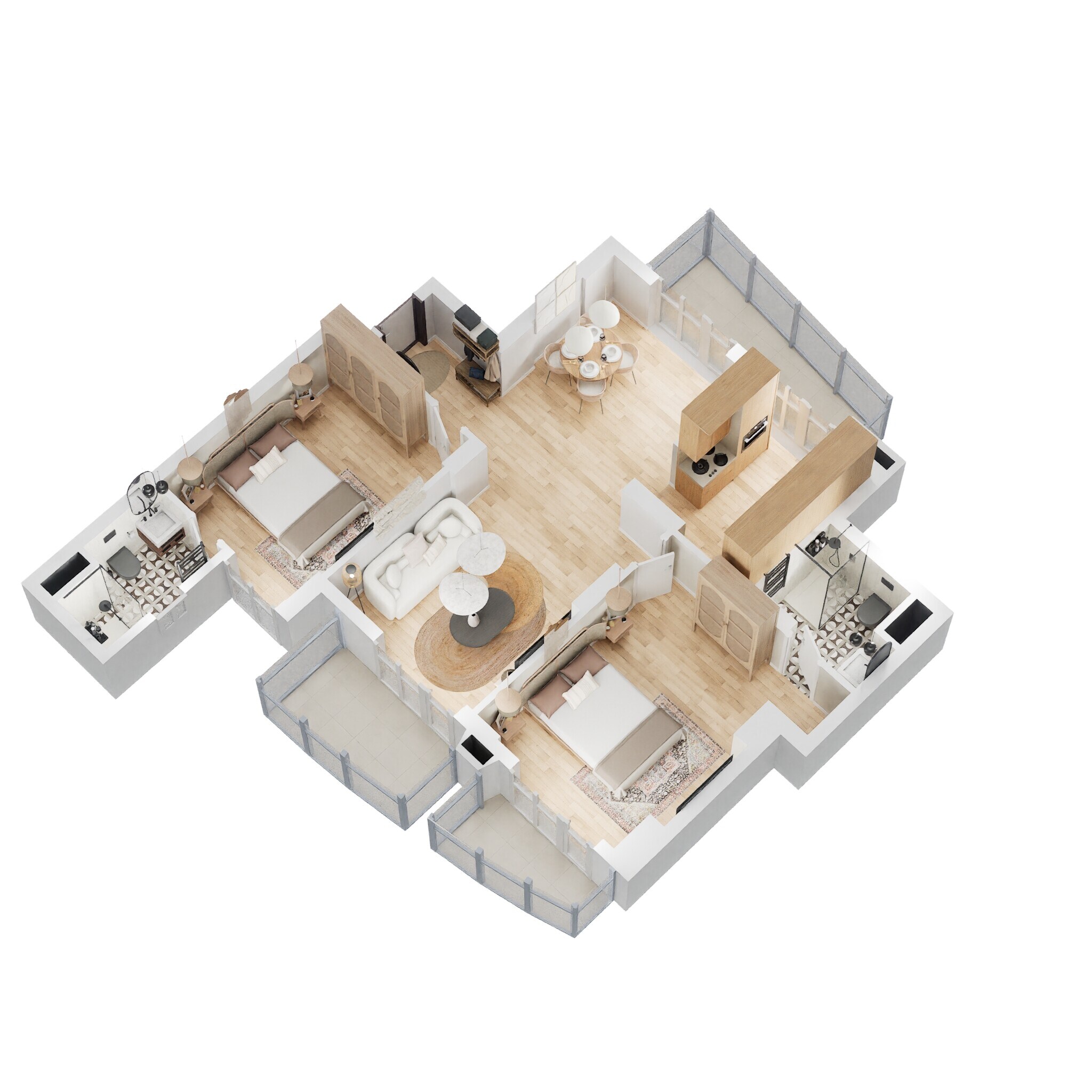 Floor plan of 2 BHK 1420 Sq. Ft. Apartment in BPTP The Resort, Faridabad