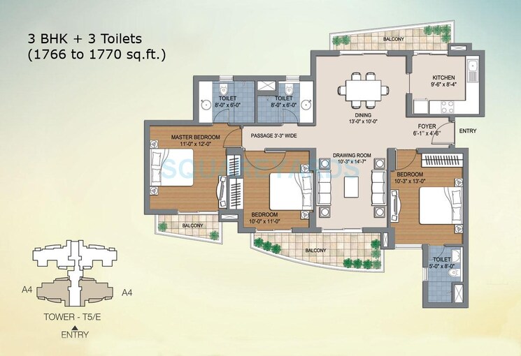 Other, bptp-the-resort 3 Bedroom 1766 Sq.Ft. Apartment In Sector 75 Faridabad 9144932