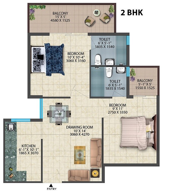  2 BHK Apartment at Conscient Habitat Residences, Faridpur – for Sale