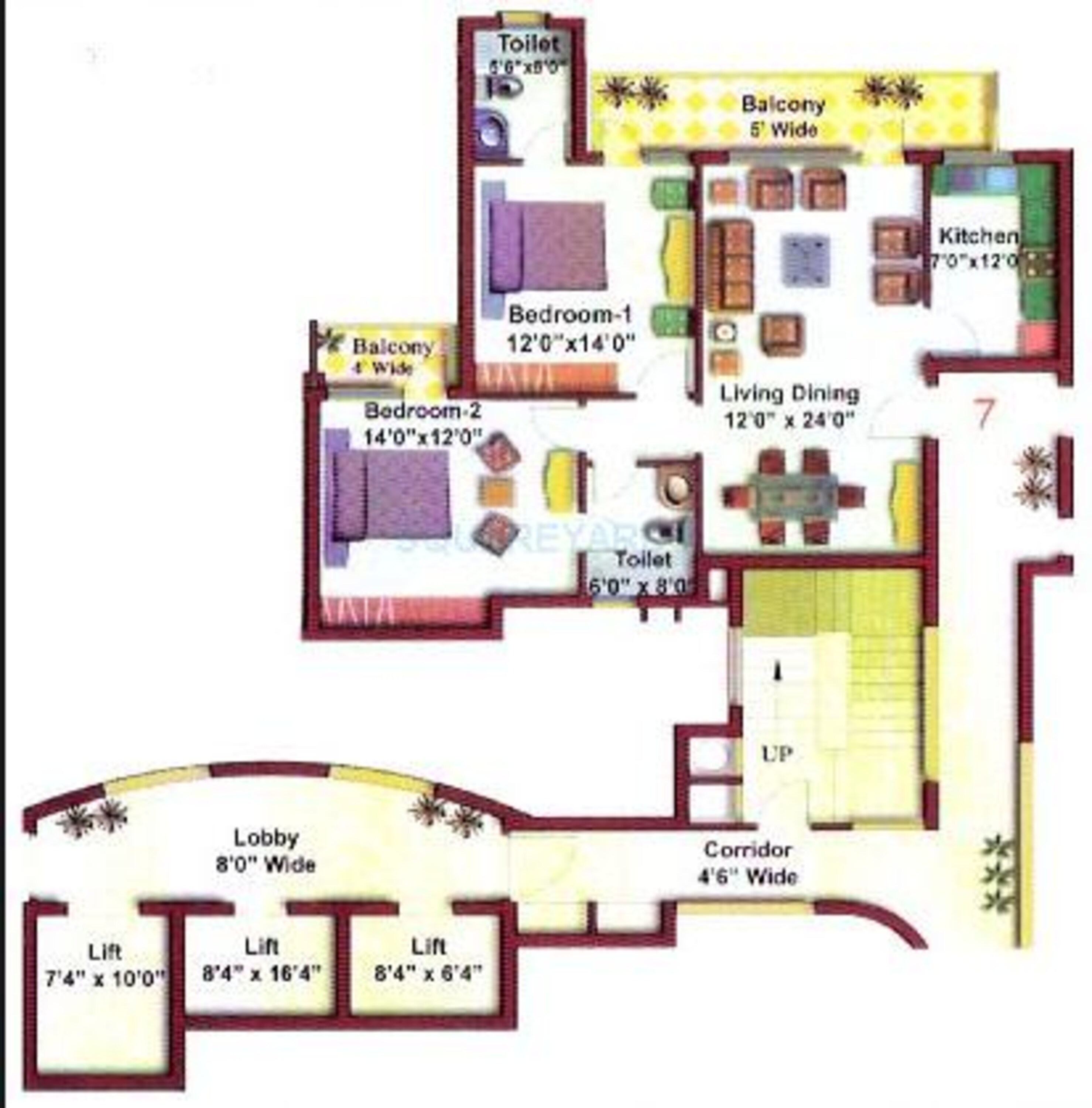 eros charmwood village apartment 2bhk 1283sqft 1