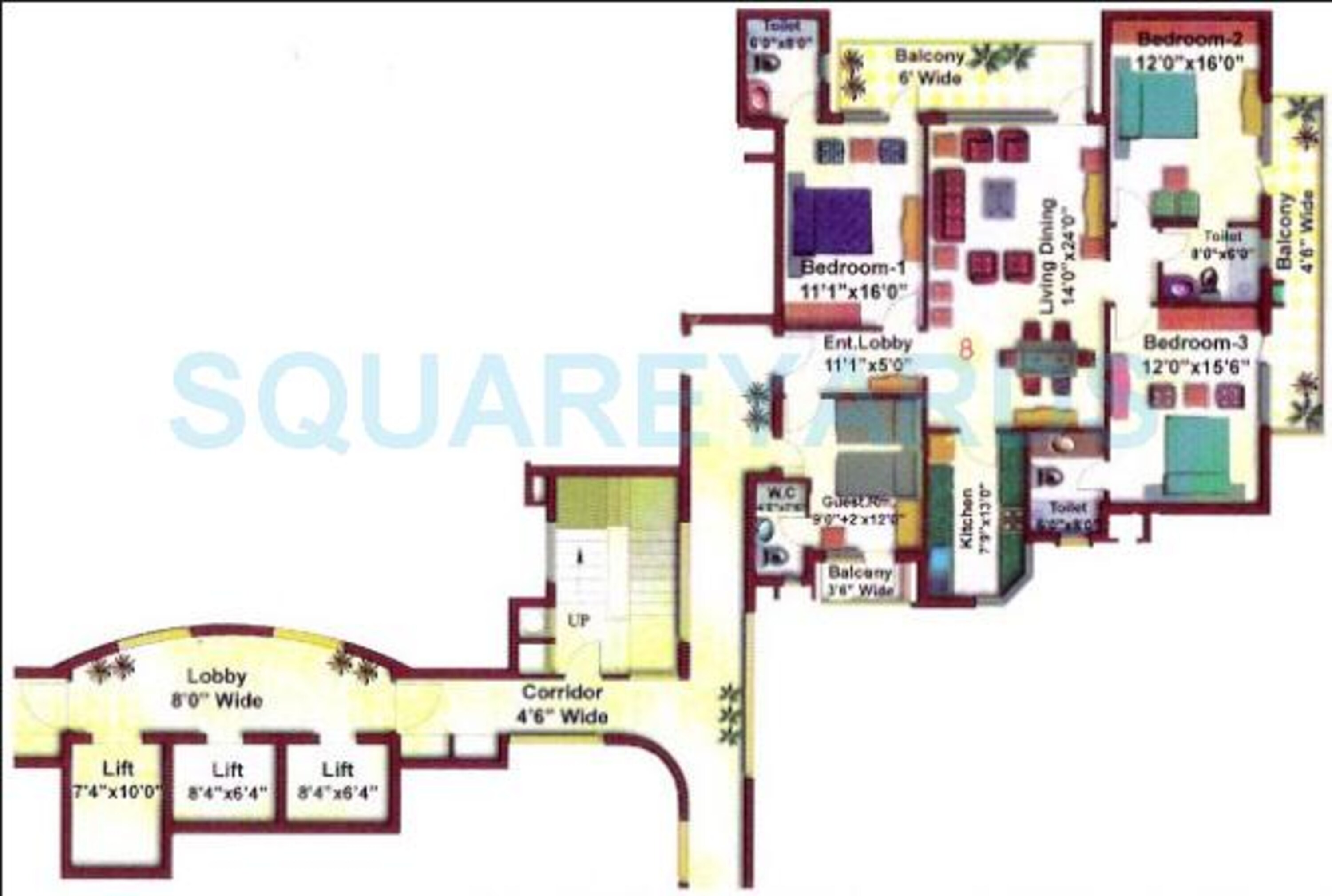 eros charmwood village apartment 4bhk 2110sqft 1