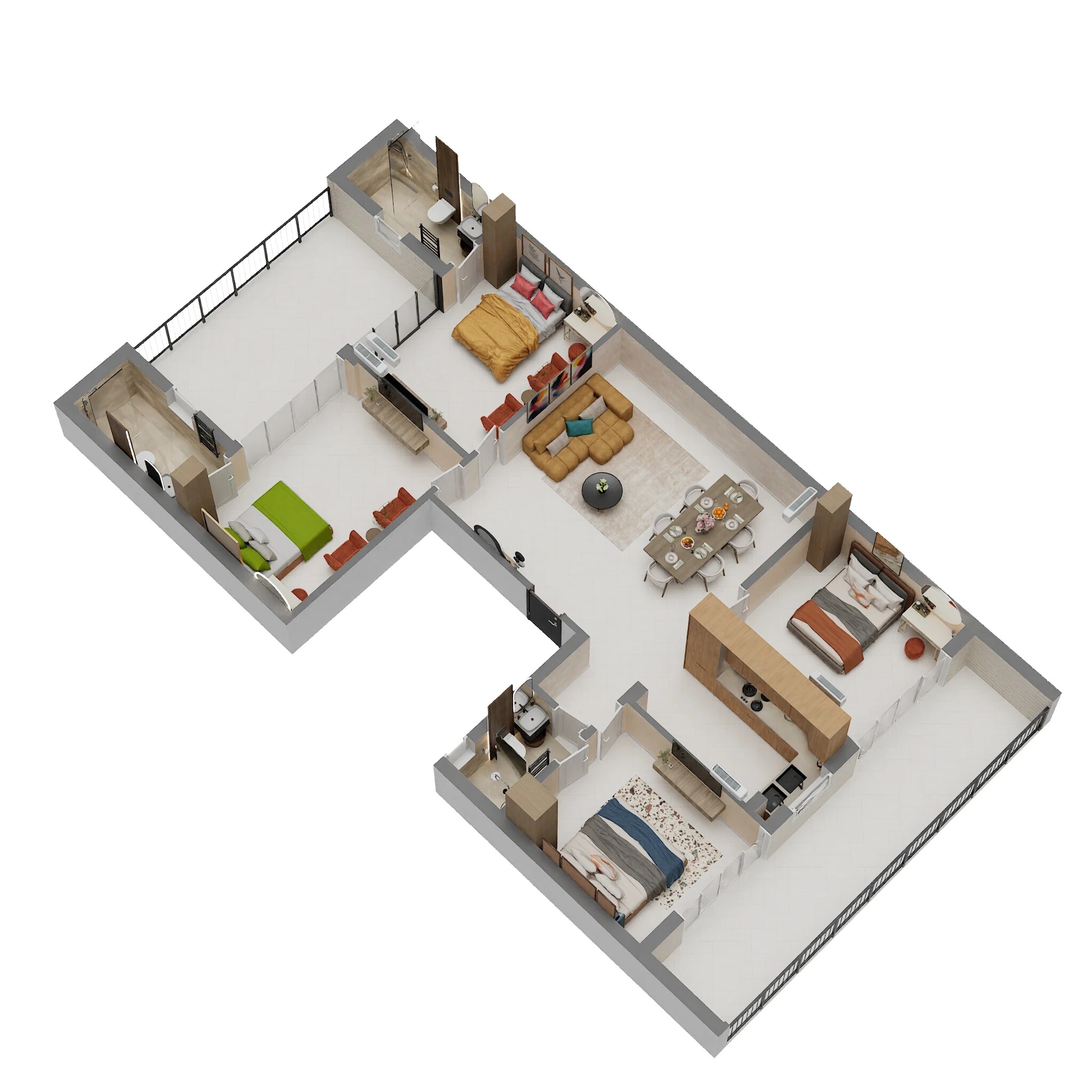 Floor plan of 4 BHK 1800 Sq. Ft. Ind Floor in Garg Homes Floors, Faridabad