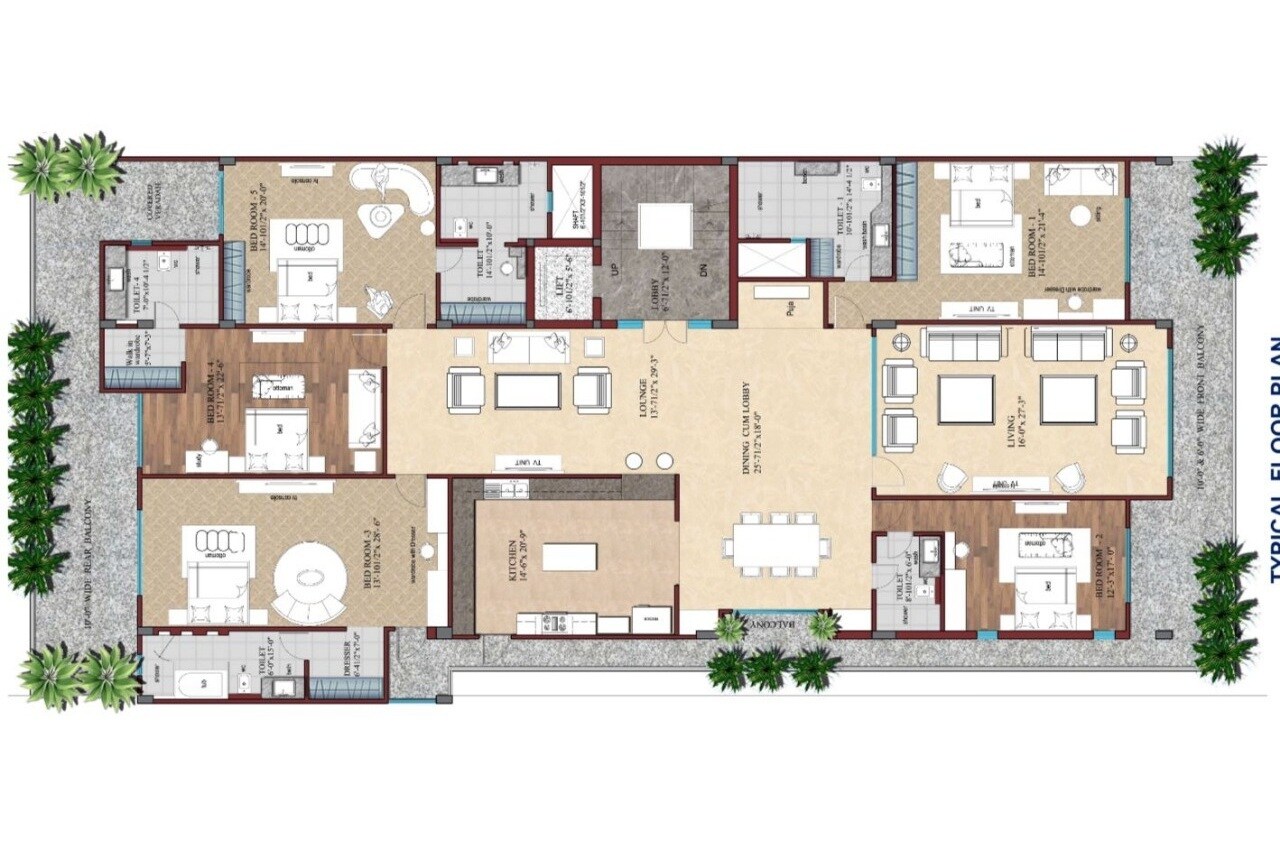 5 BHK 4950 Sq. Ft. Ind Floor