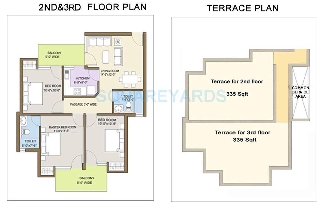 3 BHK 1335 Sq. Ft. Ind Floor