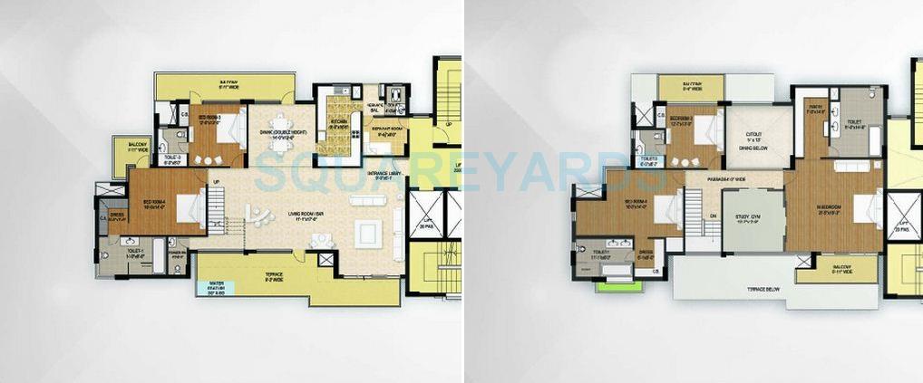 Floor plan of 5 BHK 5900 Sq. Ft. Penthouse in Krrish Shalimar Ibiza Town, Faridabad