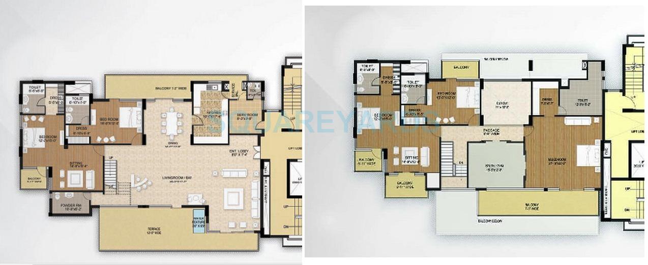 Floor plan of 5 BHK 6650 Sq. Ft. Penthouse in Krrish Shalimar Ibiza Town, Faridabad