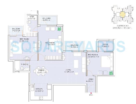  3 BHK Apartment at Omaxe Heights, Sector 86 – for Sale