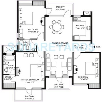  3 BHK Apartment at Omaxe Hills, Sector 43 – for Rent