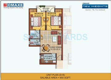  2 BHK Apartment at Omaxe New Heights, Sector 78 – for Rent