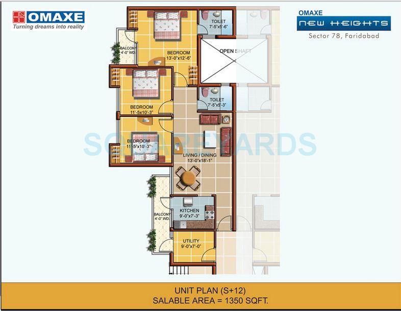 Other, omaxe-new-heights 3 Bedroom 946 Sq.Ft. Apartment In Sector 78 Faridabad 9096133