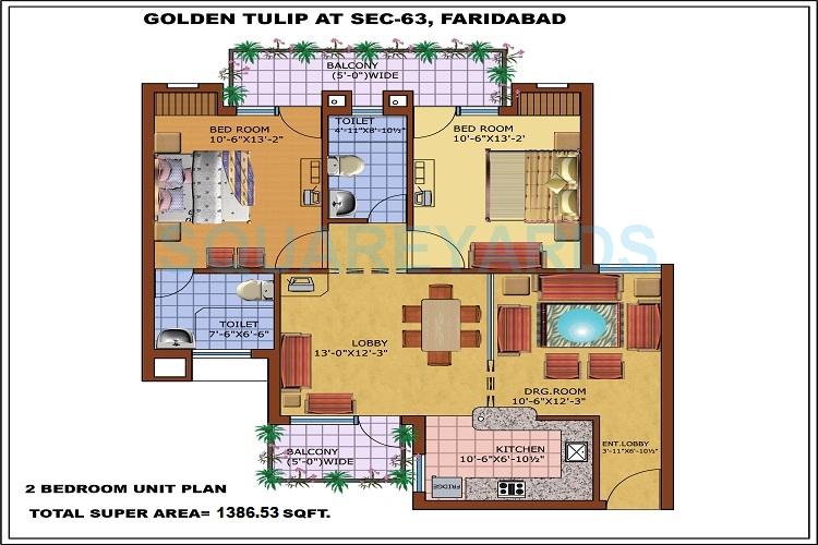 2 BHK 1386 Sq. Ft. Apartment