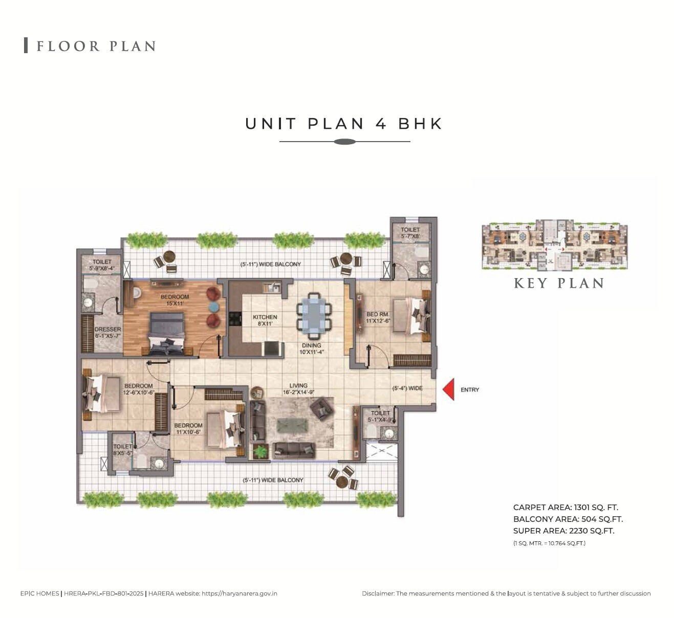 4 BHK 2230 Sq. Ft. Apartment