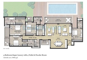  4 BHK Apartment at Puri Aanandvilas, Sector 81 – for Sale