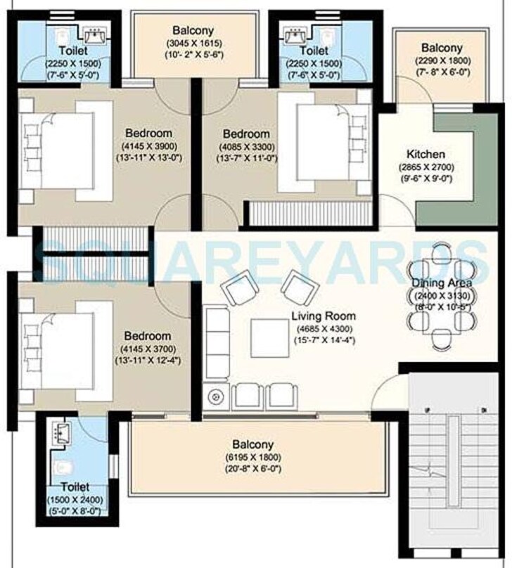 Other, puri-vip-floors 3 Bedroom 1248 Sq.Ft. Apartment In Sector 81 Faridabad 9303476