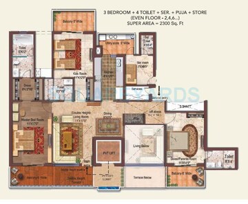 3 BHK Apartment at Rise Skybungalows, Sector 41 – for Sale