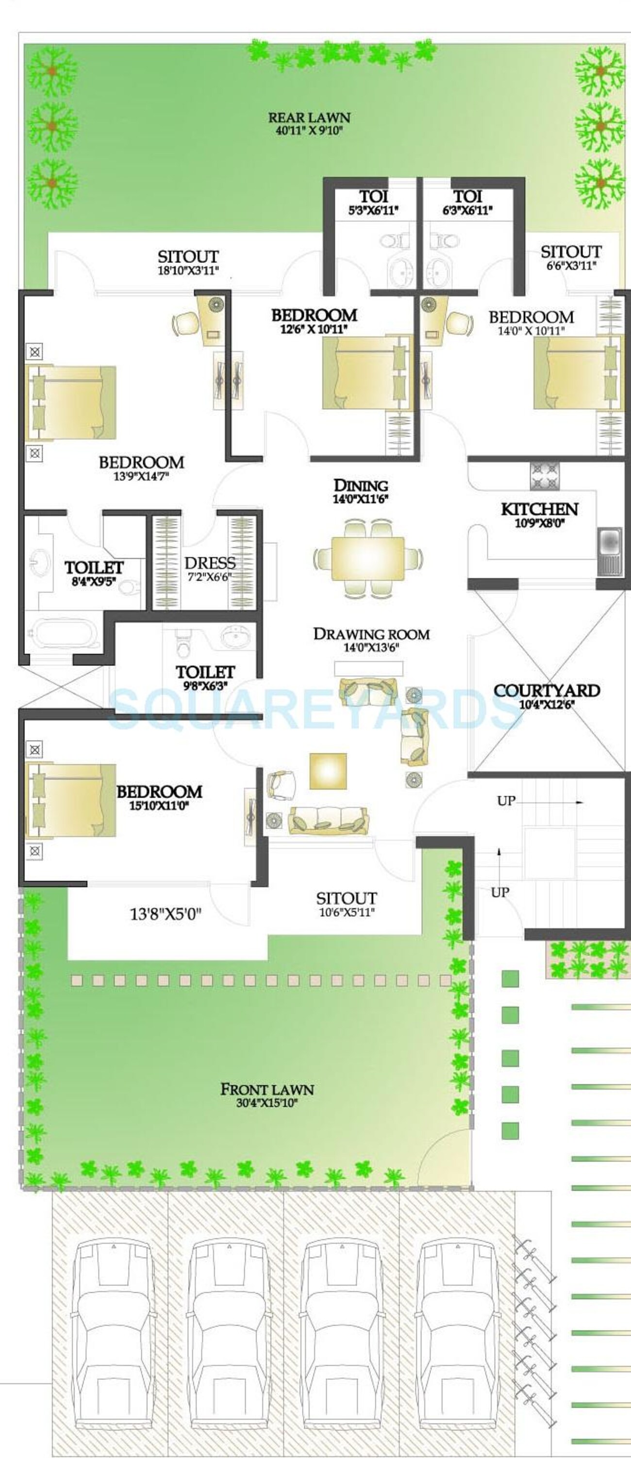 rps palms independent floor gf 4bhk 1915sqft 1