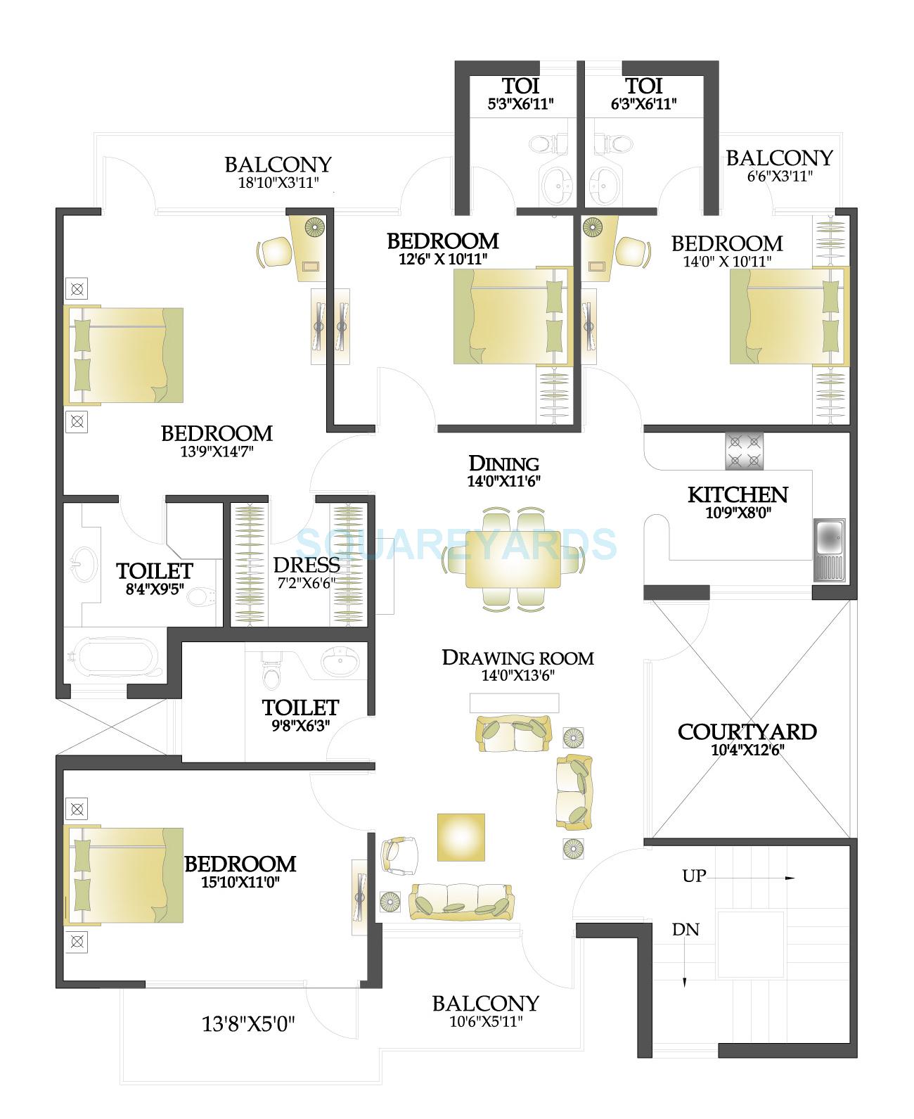 Other, rps-palms 4 Bedroom 1784 Sq.Ft. Apartment In Sector 88 Faridabad 8895857