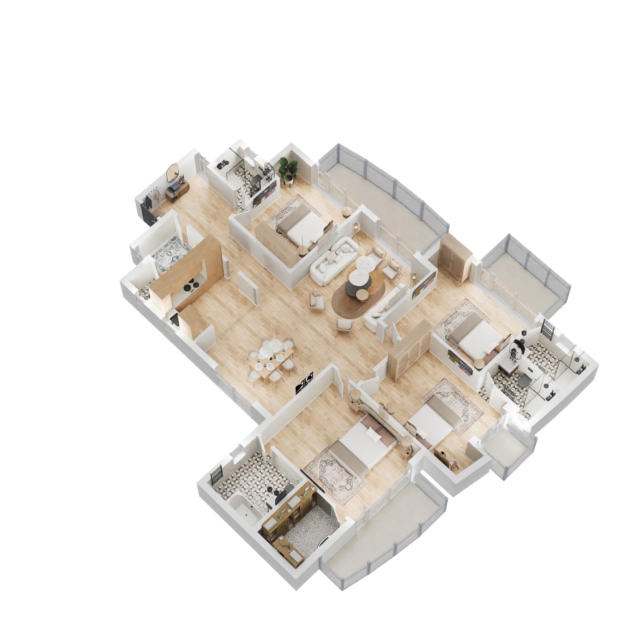 Floor plan of 3 BHK 2360 Sq. Ft. Apartment in RPS Savana, Faridabad