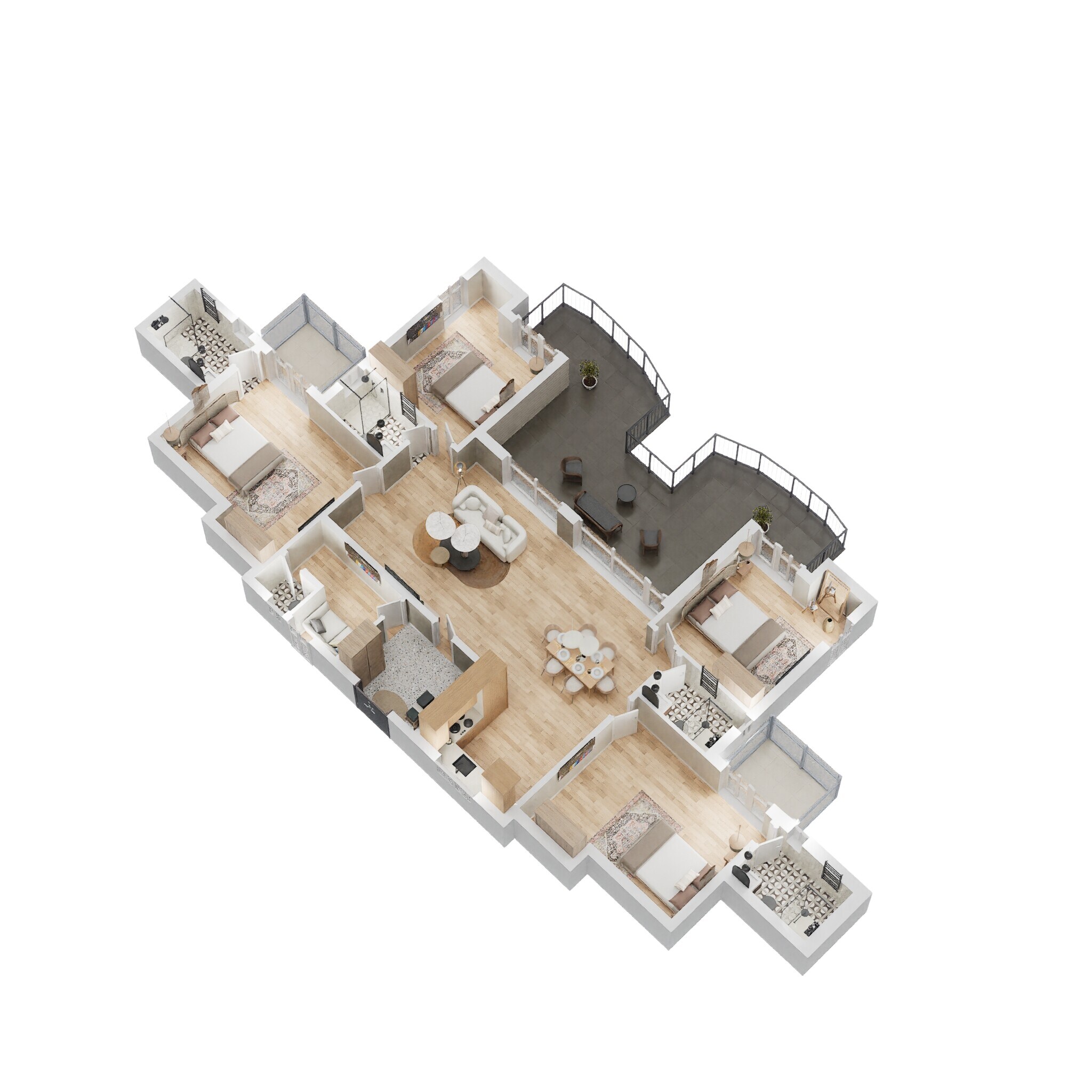 Floor plan of 4 BHK 2426 Sq. Ft. Penthouse in RPS Savana, Faridabad