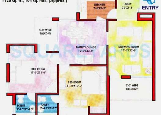 saffron kanishka tower apartment 2bhk 1120sqft 1