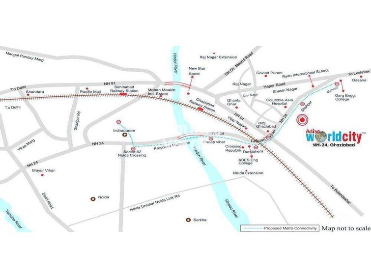 Aditya World City Location Image