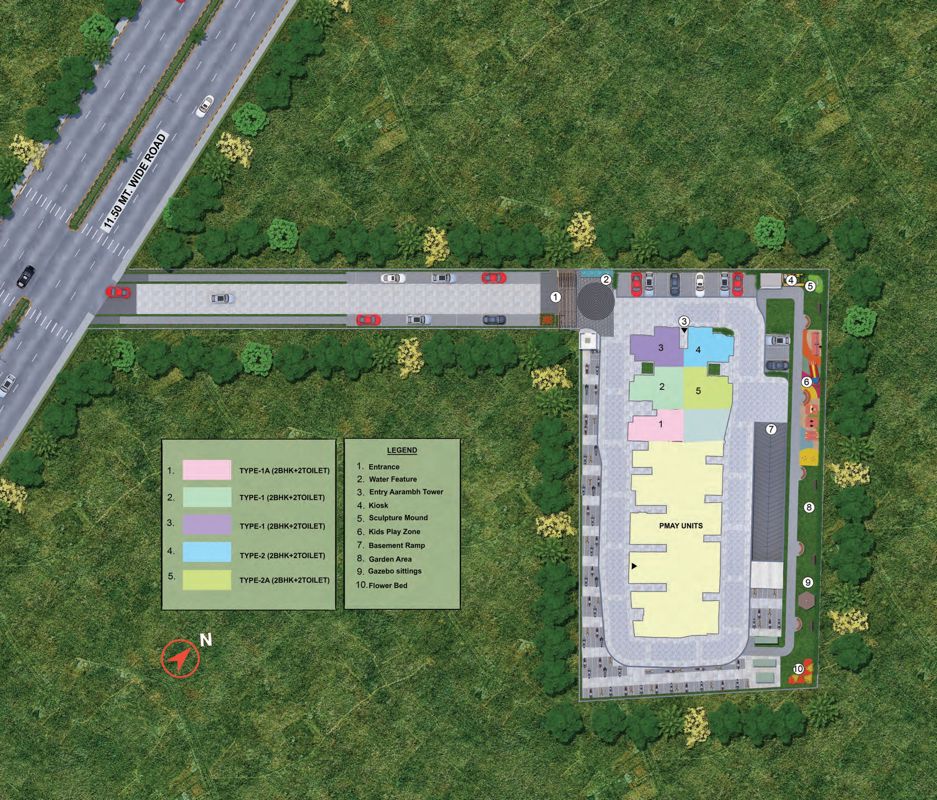 Aradhyam-Apartments_an aerial view of a freeway with a freeway sign