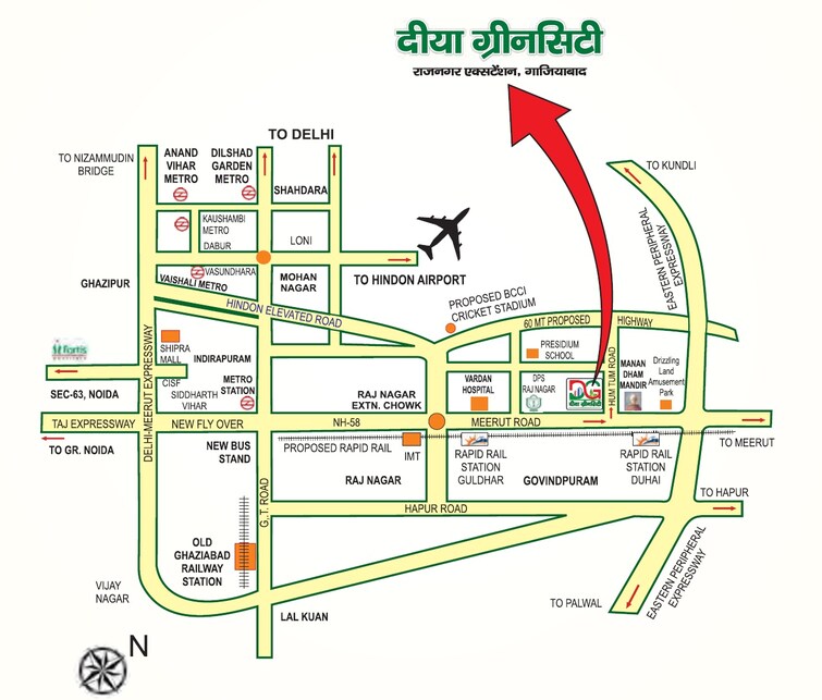 Eureka Diya Green City Location Image
