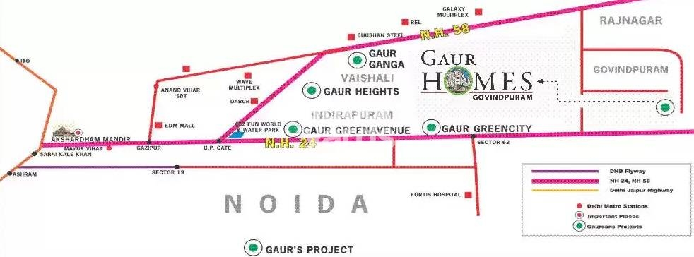 Gaurs Apartment Location Image