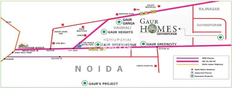 Gaurs Homes Location Image