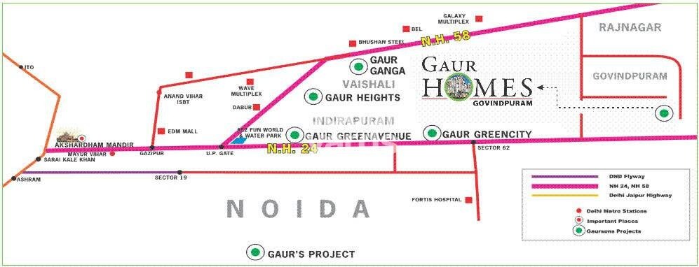 Gaurs Homes Location Image
