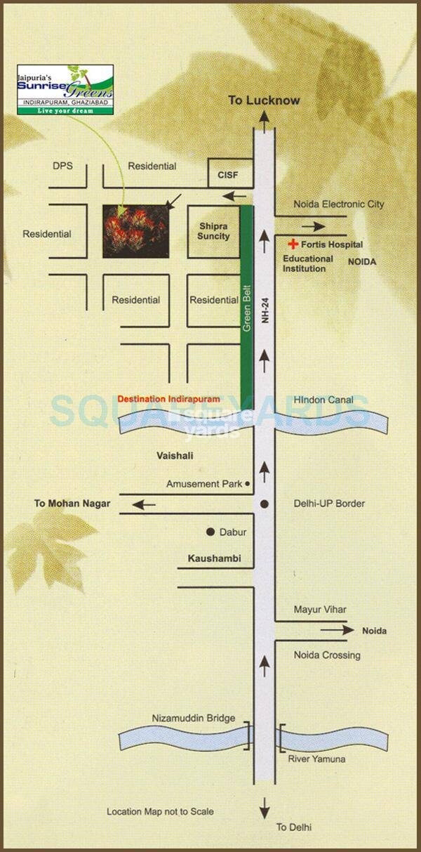 Jaipuria Sunrise Greens Location Image