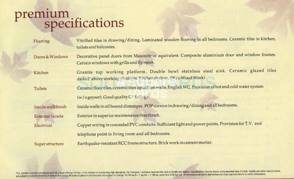 Jaipuria Sunrise Greens Specification