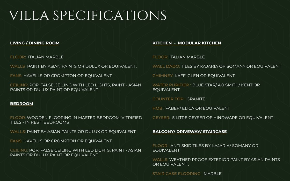 Nirvana Homes Ghaziabad Specification 1