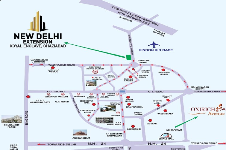 Oxirich New Delhi Extension Location Image
