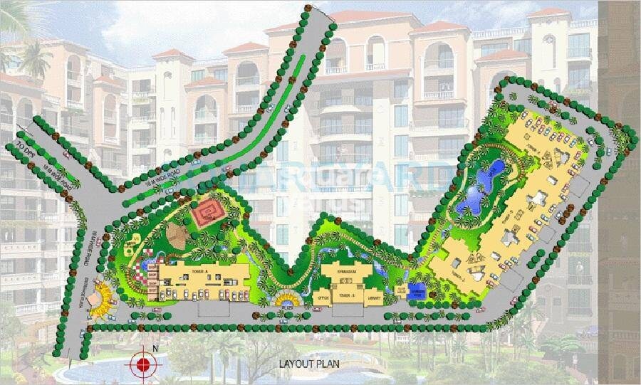 rishabh-paradise_an aerial view of a cityscape with a street sign