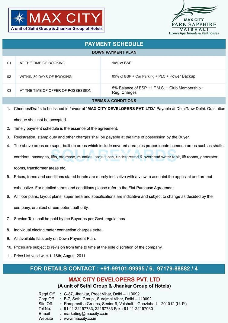 Sethi Max City Payment Plan Image 2