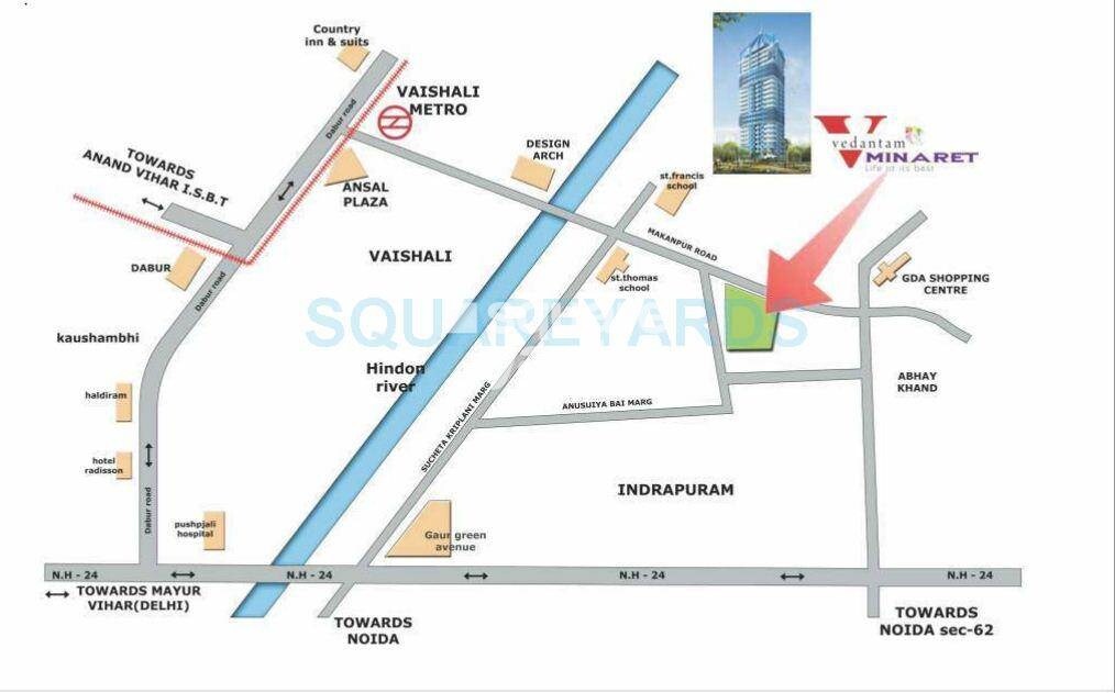 Vedantam Minaret Location Image