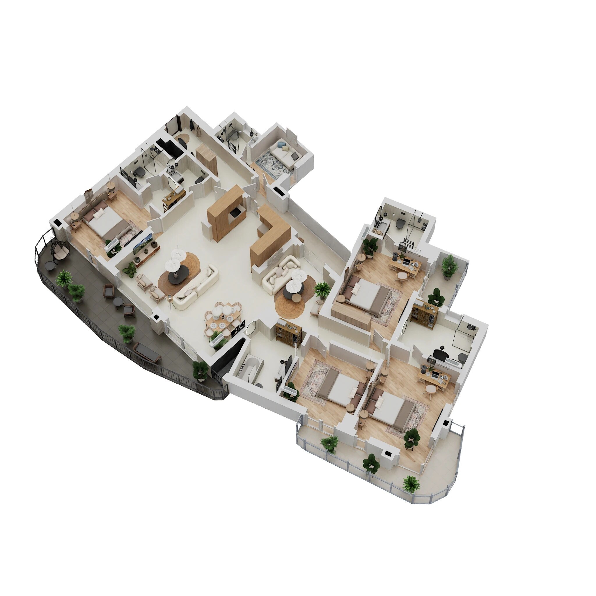 Floor plan of 4 BHK 3283 Sq. Ft. Apartment in AAPL The Kutumb, Ghaziabad