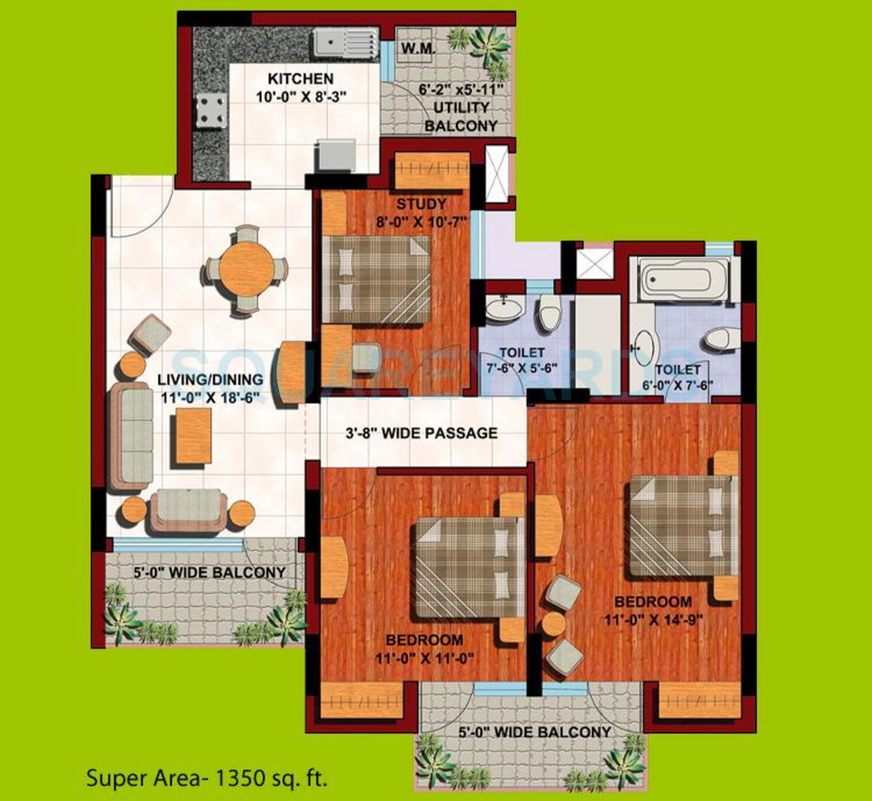 aba corp orange county apartment 2bhk st 1350sqft 1